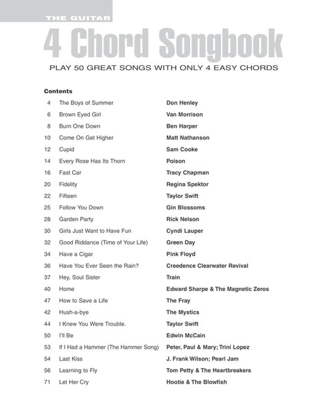Hal Leonard 4 Chord Songbook Volume 1