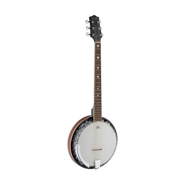 Stagg 6-string Deluxe Bluegrass Banjo with metal pot, guitar headstock & tuning BJM30G