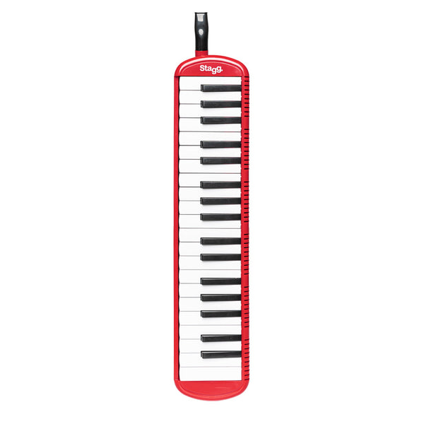 Stagg MELOSTA37RD Red Plastic Melodica with 37 Keys and Black Bag
