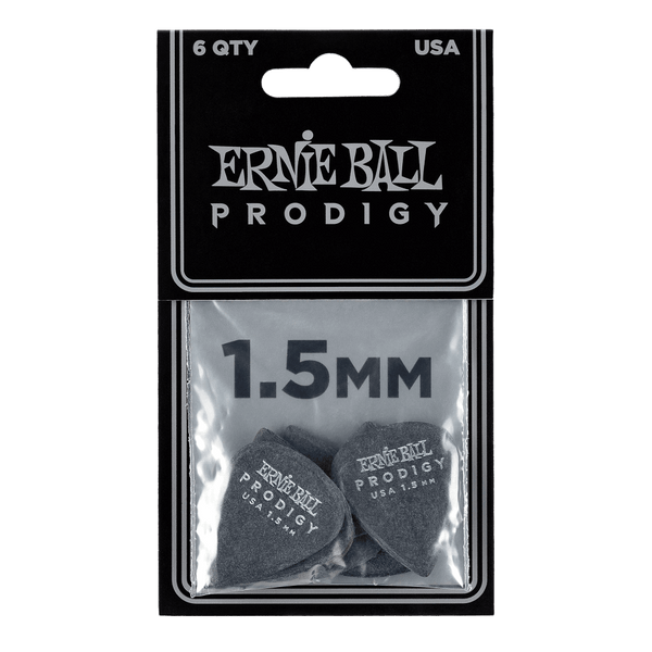 Ernie Ball 9199 1.5MM BLACK STANDARD PRODIGY PICKS 6-PACK