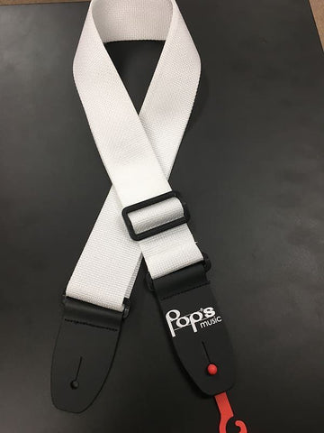 M8POLY-WHITE Pop's Logo Strap