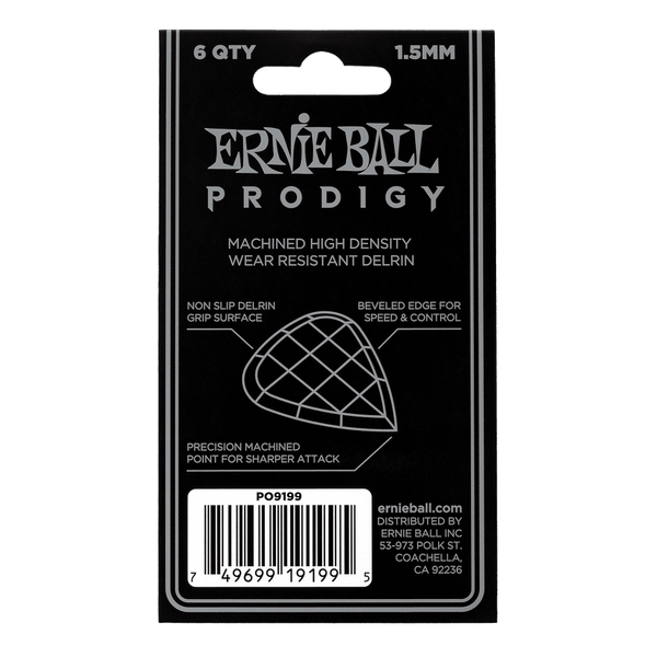 Ernie Ball 9199 1.5MM BLACK STANDARD PRODIGY PICKS 6-PACK