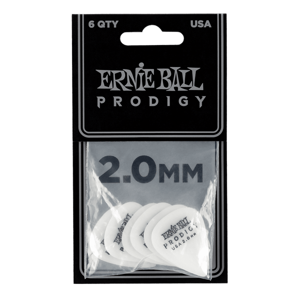 Ernie Ball 9202 2.0MM WHITE STANDARD PRODIGY PICKS 6-PACK