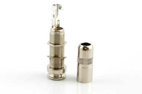 Allparts EP-4161-001 SWITCHCRAFT® 3-CONDUCTOR END PIN JACK Nickel