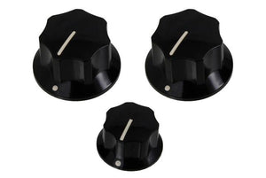 Allparts PK-0174-023  SET OF 3 KNOBS FOR JAZZ BASS® Black