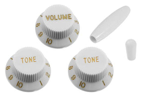 Allparts PK-0178-025 COMPLETE KNOB SET FOR STRATOCASTER® White