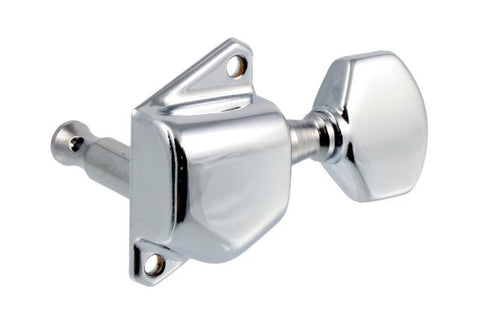 Allparts TK-7559-010 ECONOMY DIAGONAL MOUNT 6-IN-LINE KEYS Chrome