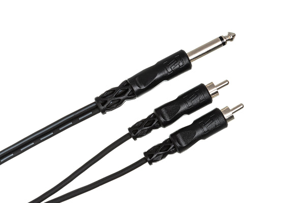 Hosa Y Cable 1/4 in TS to Dual RCA CYR-102