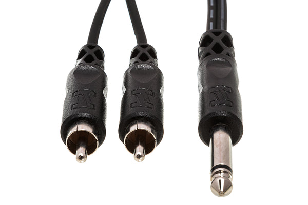 Hosa Y Cable 1/4 in TS to Dual RCA CYR-102
