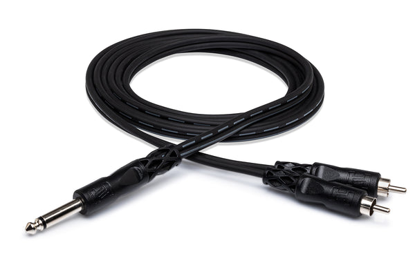 Hosa Y Cable 1/4 in TS to Dual RCA CYR-102