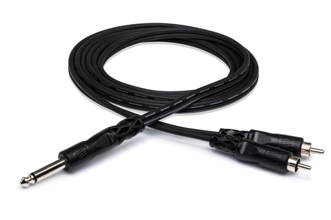 Hosa Y Cable 1/4 in TS to Dual RCA CYR-102