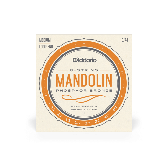 D'Addario EJ74 Mandolin String Set 11-40 Medium, Phosphor Bronze