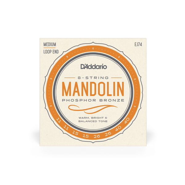 D'Addario EJ74 Mandolin String Set 11-40 Medium, Phosphor Bronze