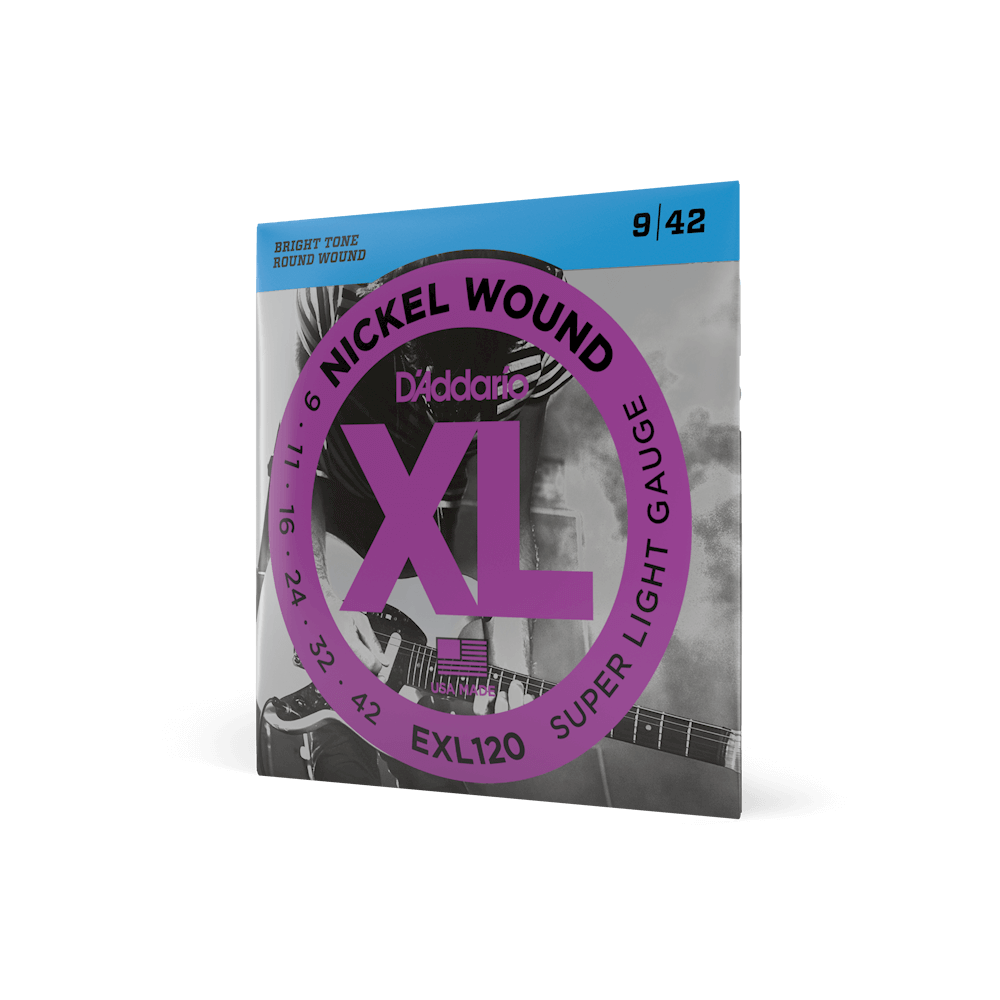 D'Addario EXL120 Nickel Wound Super Light Electric Guitar Strings, .009 - .042