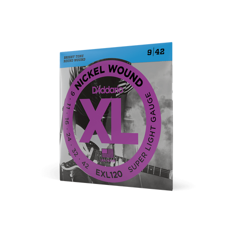 D'Addario EXL120 Nickel Wound Super Light Electric Guitar Strings, .009 - .042