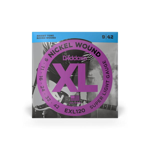 D'Addario EXL120 Nickel Wound Super Light Electric Guitar Strings, .009 - .042