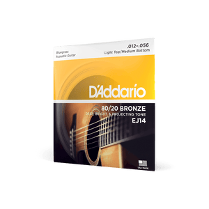 D'Addario EJ14 12-56 Light Top/Medium Bottom Bluegrass, 80/20 Bronze Acoustic Guitar Strings