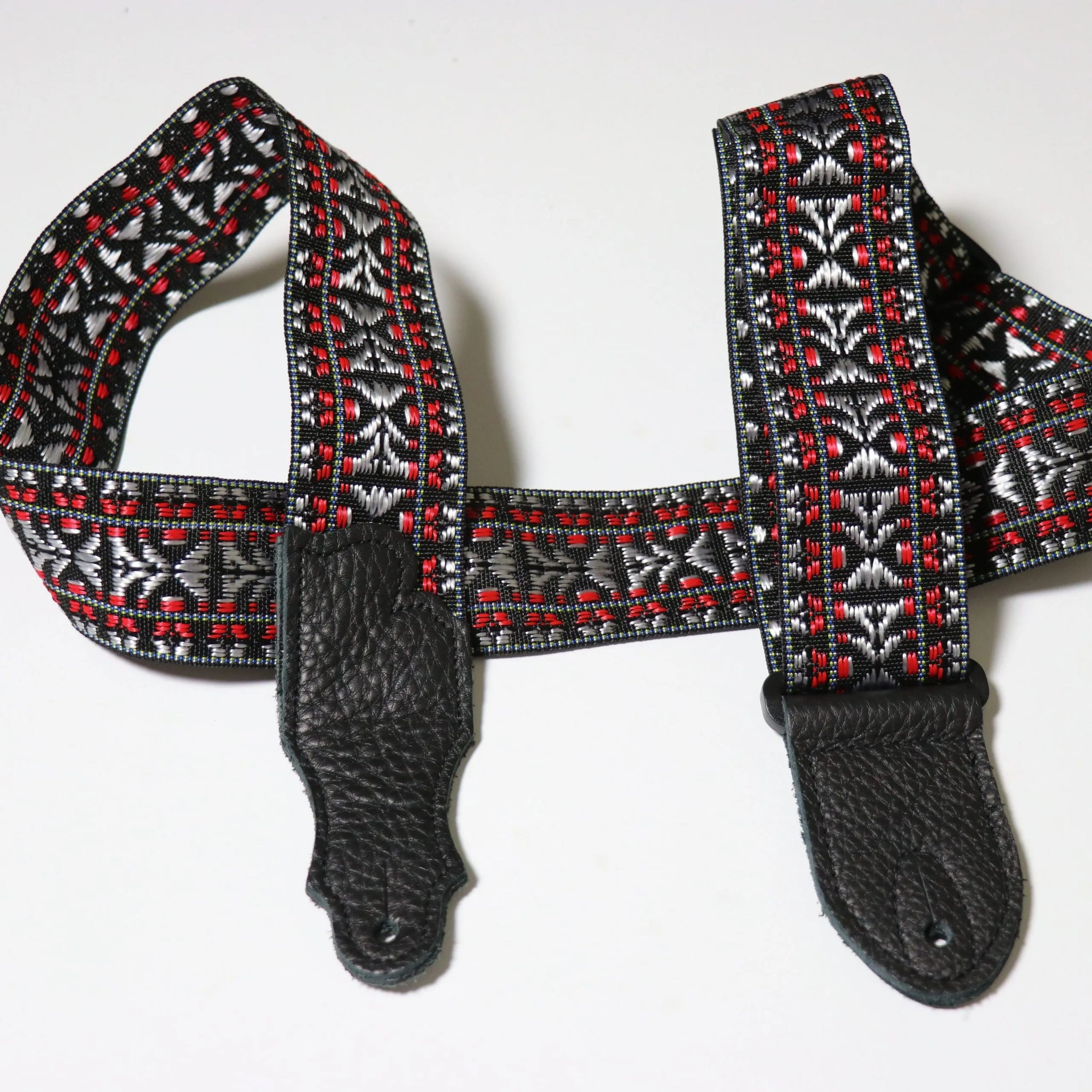Franklin Strap Woven Folk Guitar Strap - Red F2-R-BK