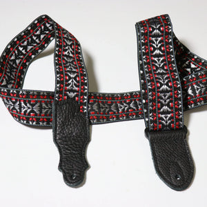 Franklin Strap Woven Folk Guitar Strap - Red F2-R-BK