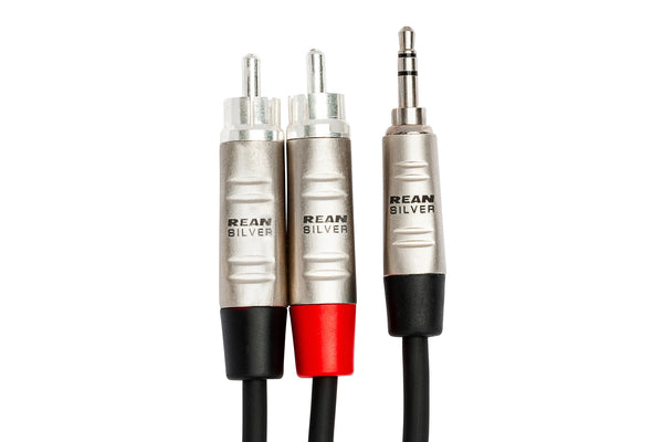 Hosa Pro Stereo Breakout REAN 3.5 mm TRS to Dual RCA HMR-006Y 6'