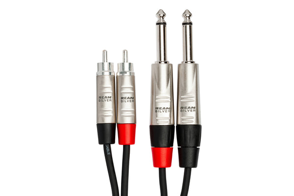 Hosa Pro Stereo Interconnect Dual REAN 1/4 in TS to RCA 5'