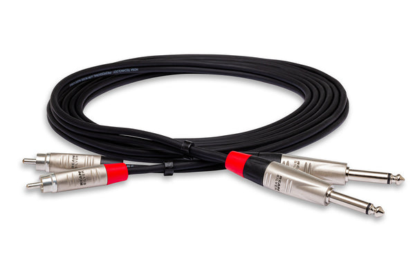 Hosa Pro Stereo Interconnect Dual REAN 1/4 in TS to RCA 5'