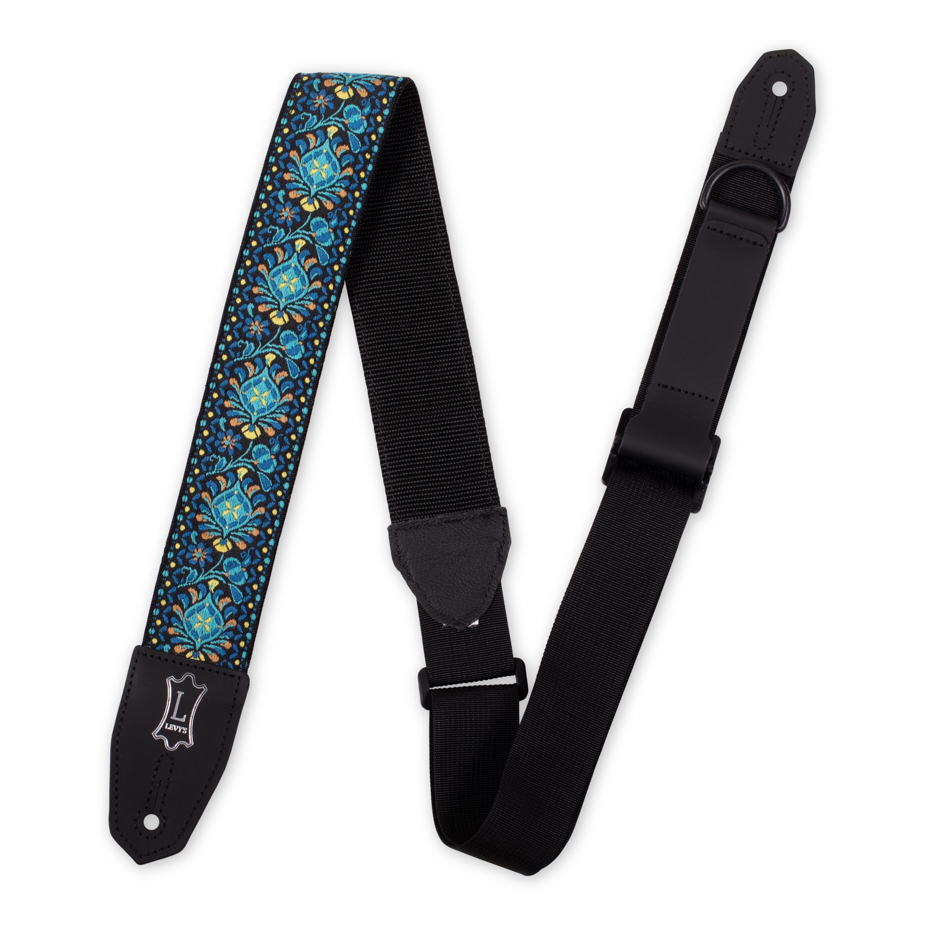 Levy's MRHHT-04 Right Height Strap w/ Woven Blue Black Gold Motif