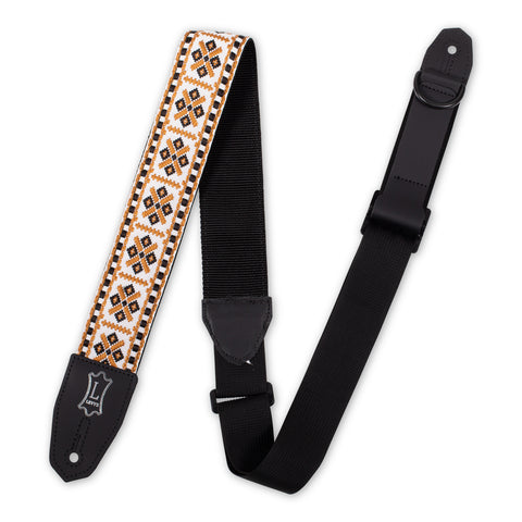Levy's MRHHT-07 Right Height Strap w/ Woven White Black Gold Motif