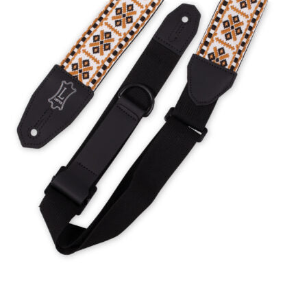 Levy's MRHHT-07 Right Height Strap w/ Woven White Black Gold Motif