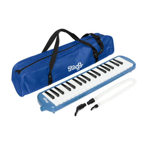 Stagg Blue Plastic Melodica with 37 Keys and Black Bag MELOSTA37 BL