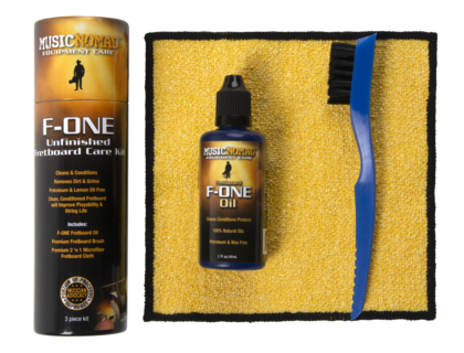 Music Nomad F-ONE Unfinished Fretboard Care Kit - Oil, Cloth, Brush MN125