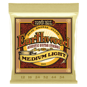 Ernie Ball 2003 Earthwood Medium-Light 80/20 Bronze Acoustic Guitar Strings, .012 - .054