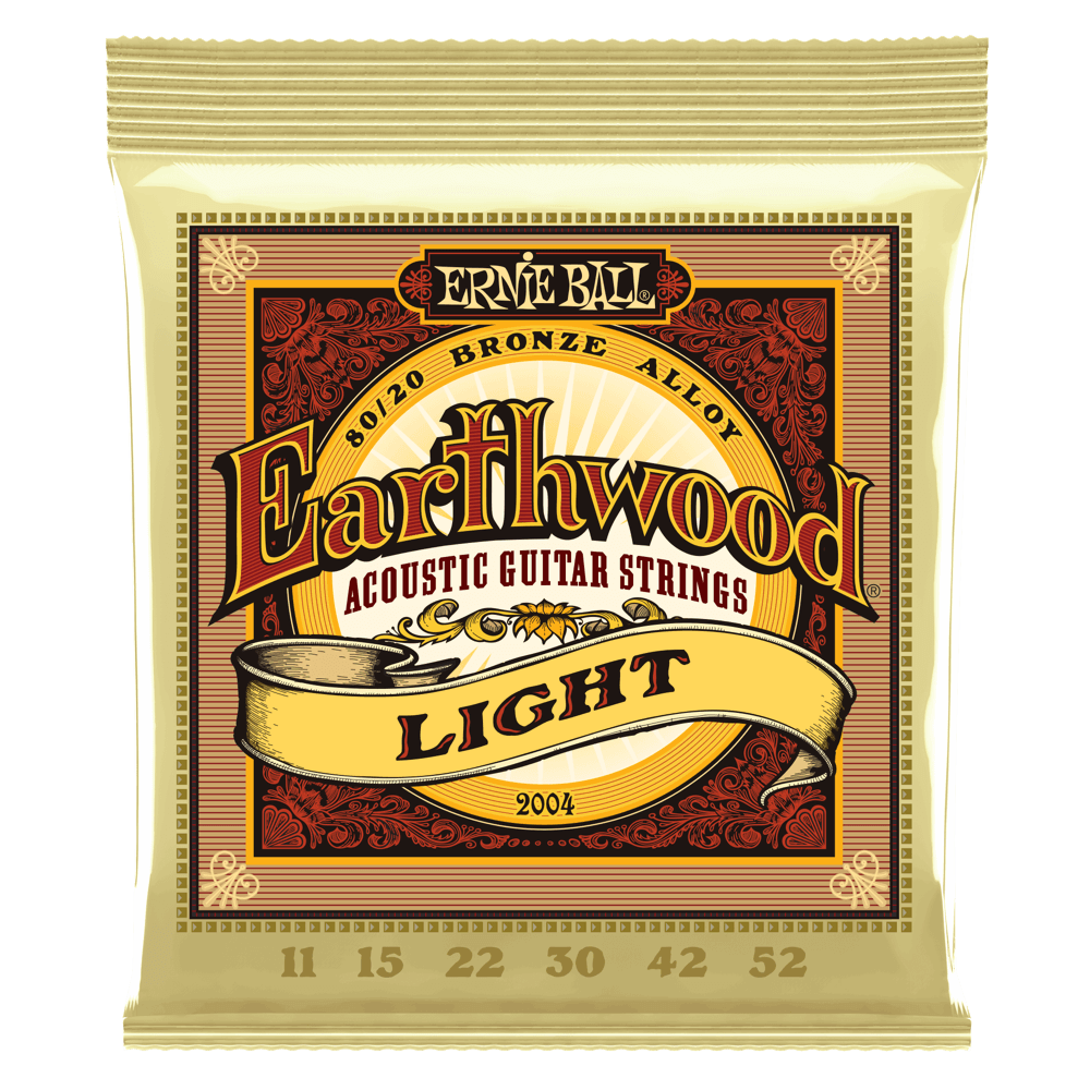 Ernie Ball 2004 Earthwood Light 80/20 Acoustic Guitar Strings, .011 - .052