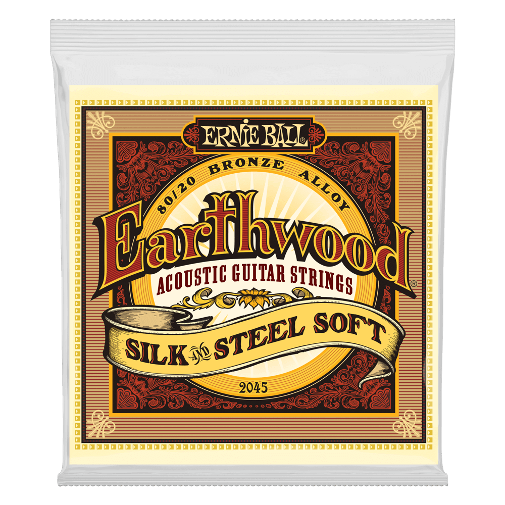 Ernie Ball 2045 Earthwood 80/20 Bronze Silk and Steel Soft Acoustic Guitar Strings (11-52)