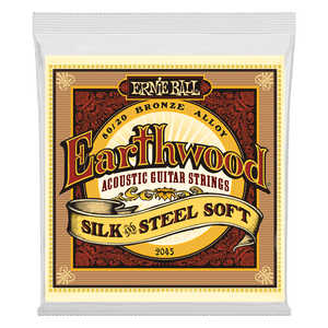 Ernie Ball 2045 Earthwood 80/20 Bronze Silk and Steel Soft Acoustic Guitar Strings (11-52)