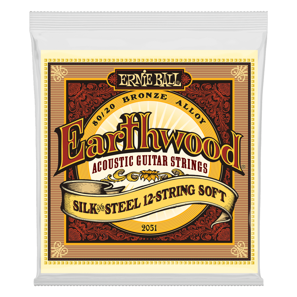 Ernie Ball 2051 Earthwood 80/20 Bronze Silk and Steel Soft 12-String Acoustic Guitar Strings (9-46)
