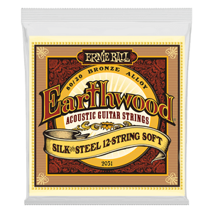 Ernie Ball 2051 Earthwood 80/20 Bronze Silk and Steel Soft 12-String Acoustic Guitar Strings (9-46)