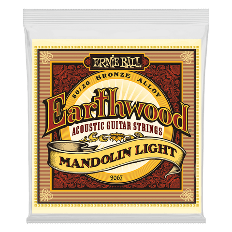 Ernie Ball 2067 Earthwood 80/20 Bronze Light Mandolin Strings w/ Loop End (09 - 34)