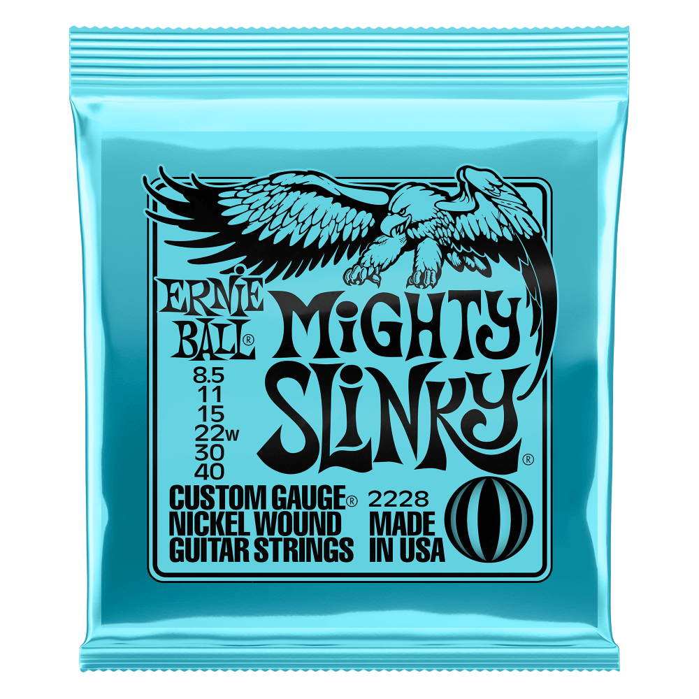 Ernie Ball MIGHTY SLINKY NICKEL WOUND ELECTRIC GUITAR STRINGS 8.5 - 40 GAUGE