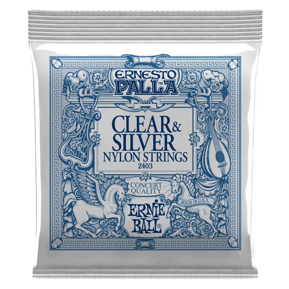 Ernie Ball ERNESTO PALLA CLEAR & SILVER NYLON CLASSICAL GUITAR STRINGS P02403
