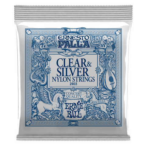Ernie Ball ERNESTO PALLA CLEAR & SILVER NYLON CLASSICAL GUITAR STRINGS P02403