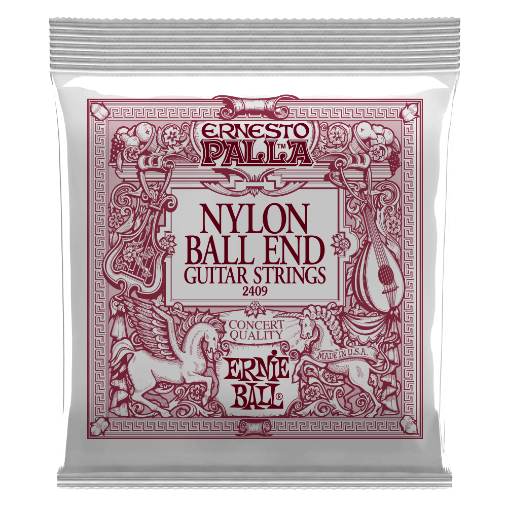Ernie Ball 2409 Ernesto Palla Black Nylon Gold Ball End Classical Guitar Strings, .028 - .042