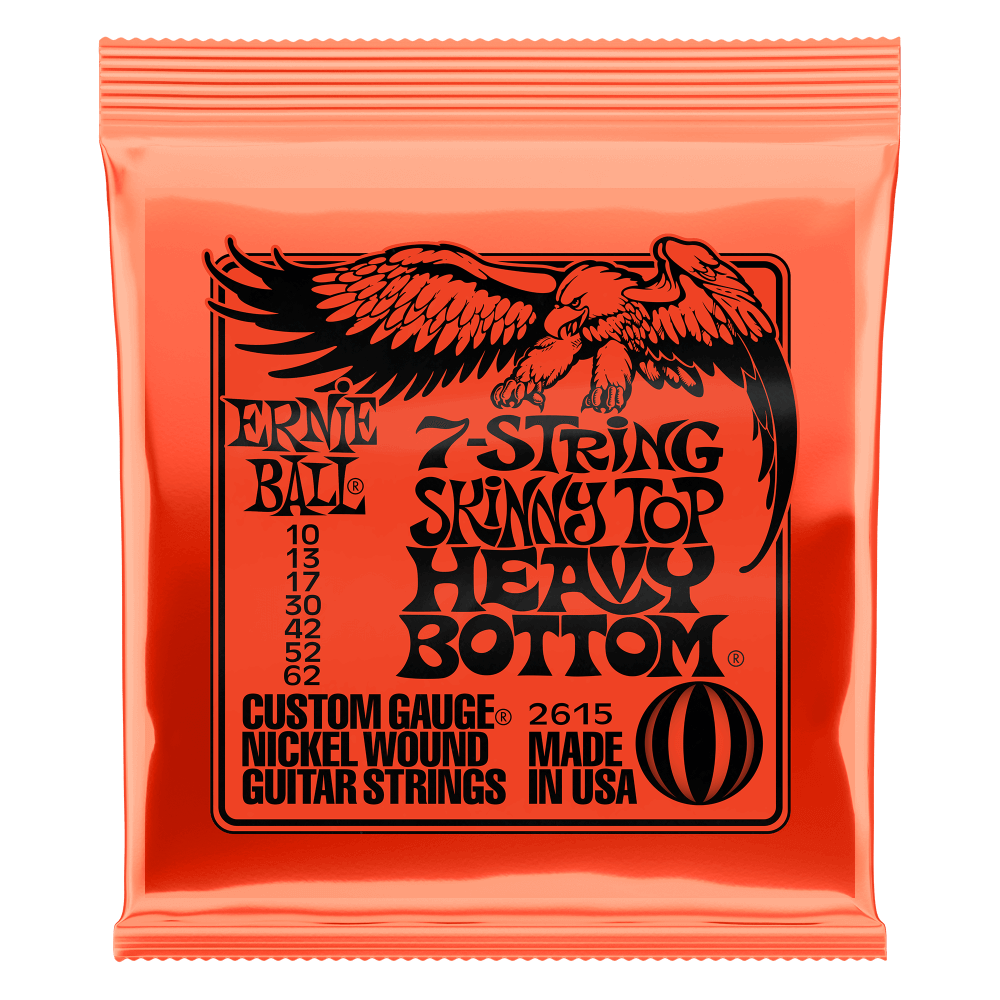 Ernie Ball SKINNY TOP HEAVY BOTTOM SLINKY 7-STRING NICKEL WOUND ELECTRIC GUITAR STRINGS - 10 - 62 P02615