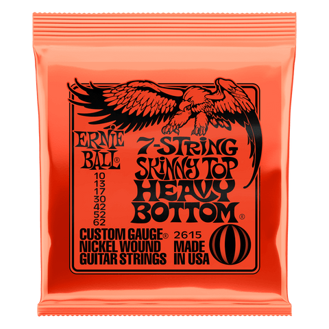 Ernie Ball SKINNY TOP HEAVY BOTTOM SLINKY 7-STRING NICKEL WOUND ELECTRIC GUITAR STRINGS - 10 - 62 P02615