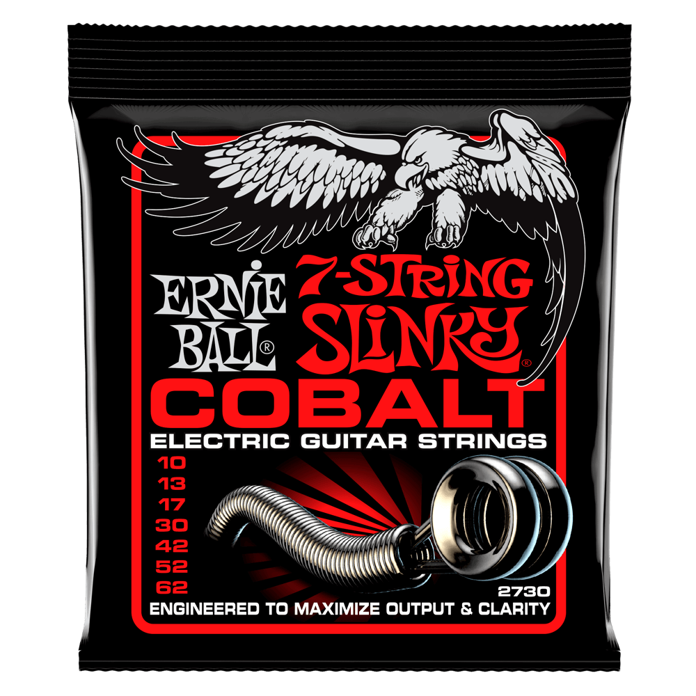 Ernie Ball 2730 Cobalt 7-String Skinny Top Heavy Bottom Strings, .010 - .062