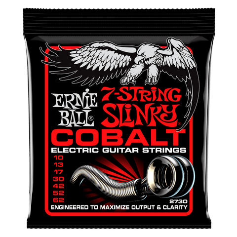 Ernie Ball 2730 Cobalt 7-String Skinny Top Heavy Bottom Strings, .010 - .062