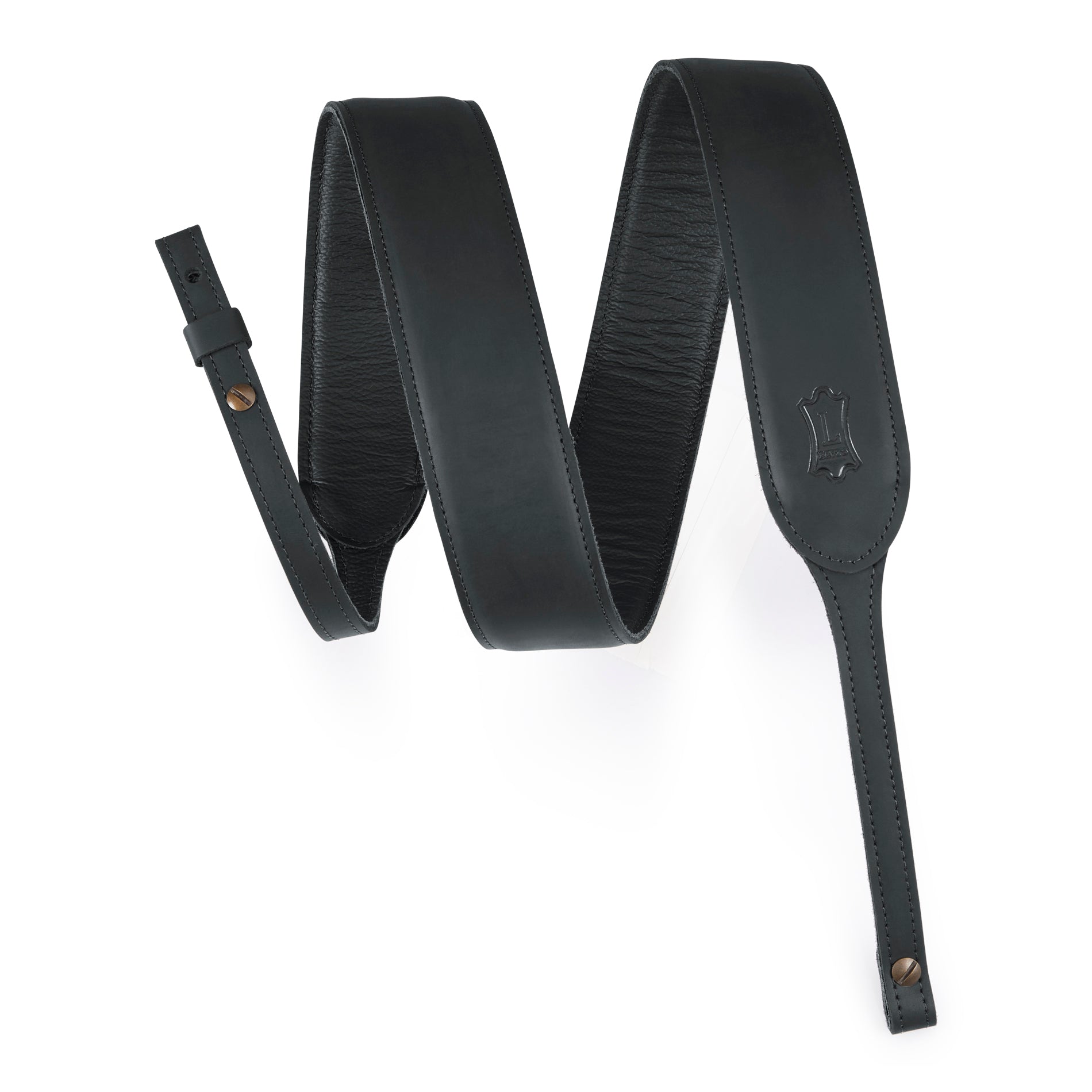 Levy's PMB32GF-BLK 2” Butter Leather Banjo Strap – Black