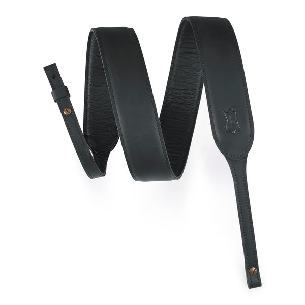 Levy's PMB32GF-BLK 2” Butter Leather Banjo Strap – Black