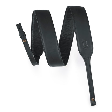 Levy's PMB32GF-BLK 2” Butter Leather Banjo Strap – Black