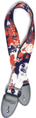 Stagg STEPOPGIRLRED1 Terylene Guitar Strap with "Pop Girl" Pattern
